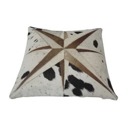 Cowhide Leather Bianca Cushion Cover