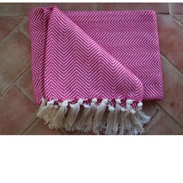 100% luxe strepen ZigZag katoenen deken gemaakt in Portugal
