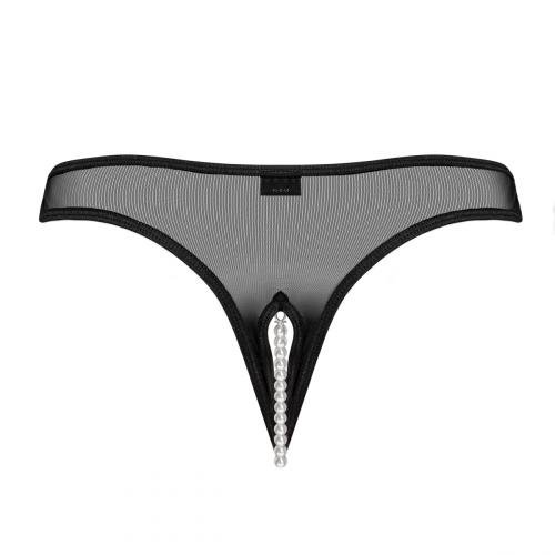 Darunter - Jade transparenter Tanga mit offenem Schritt