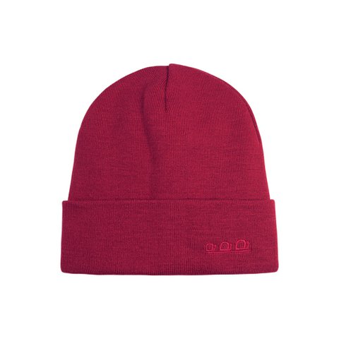 K5001X | ORTLES – Unisex-Mütze aus röhrenförmigem Glattstrick, hergestellt in Italien. Bordeaux-Farbe