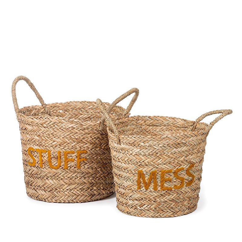 Messy & stuff, ocher yellow basket set