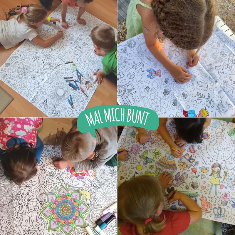 Ausmal-Tischdecke aus Papier - Motiv "Happy Birthday"