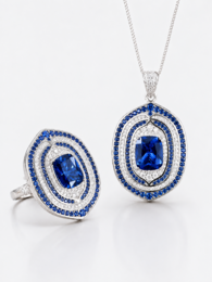 Pendentif en cristal halo bleu royal