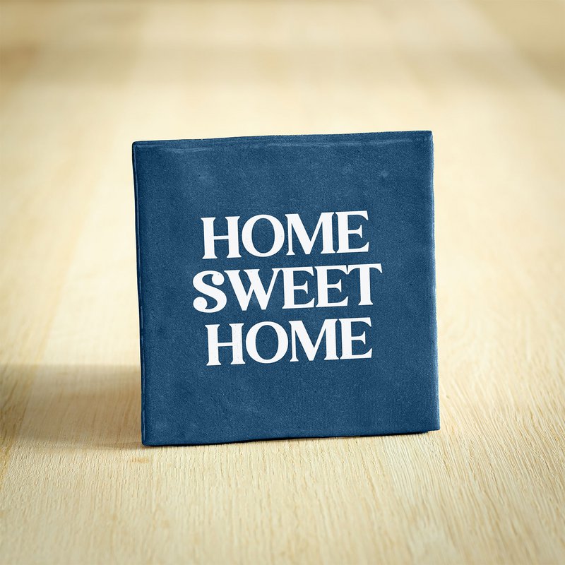 Tegeltje - Home Sweet Home | Blauw & Wit | 10x10cm
