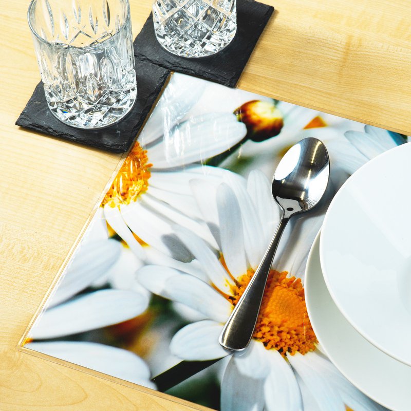 Artipics manteles individuales Margaritas Blancas 4 piezas manteles individuales lavables de plástico cada uno 42 x 30 cm manteles individuales spring fresh decoración de mesa cocina/comedor/invitados
