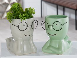 Keramikvase "Smil" m. Briller VE 4 så
