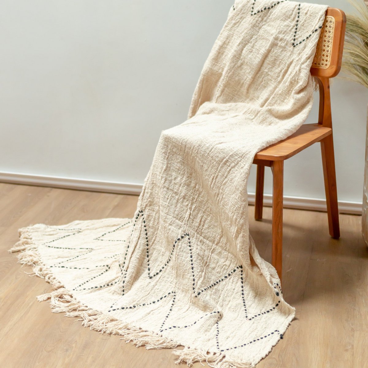 Couverture en coton | Couvre-lit | Couvre-lit | Couverture de canapé 140x200 cm LINGGAH tissée à la main en coton