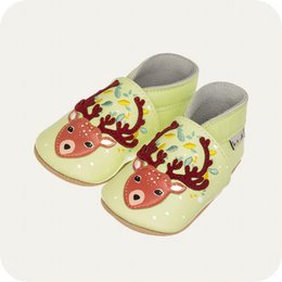 Reindeer baby soft leather slippers