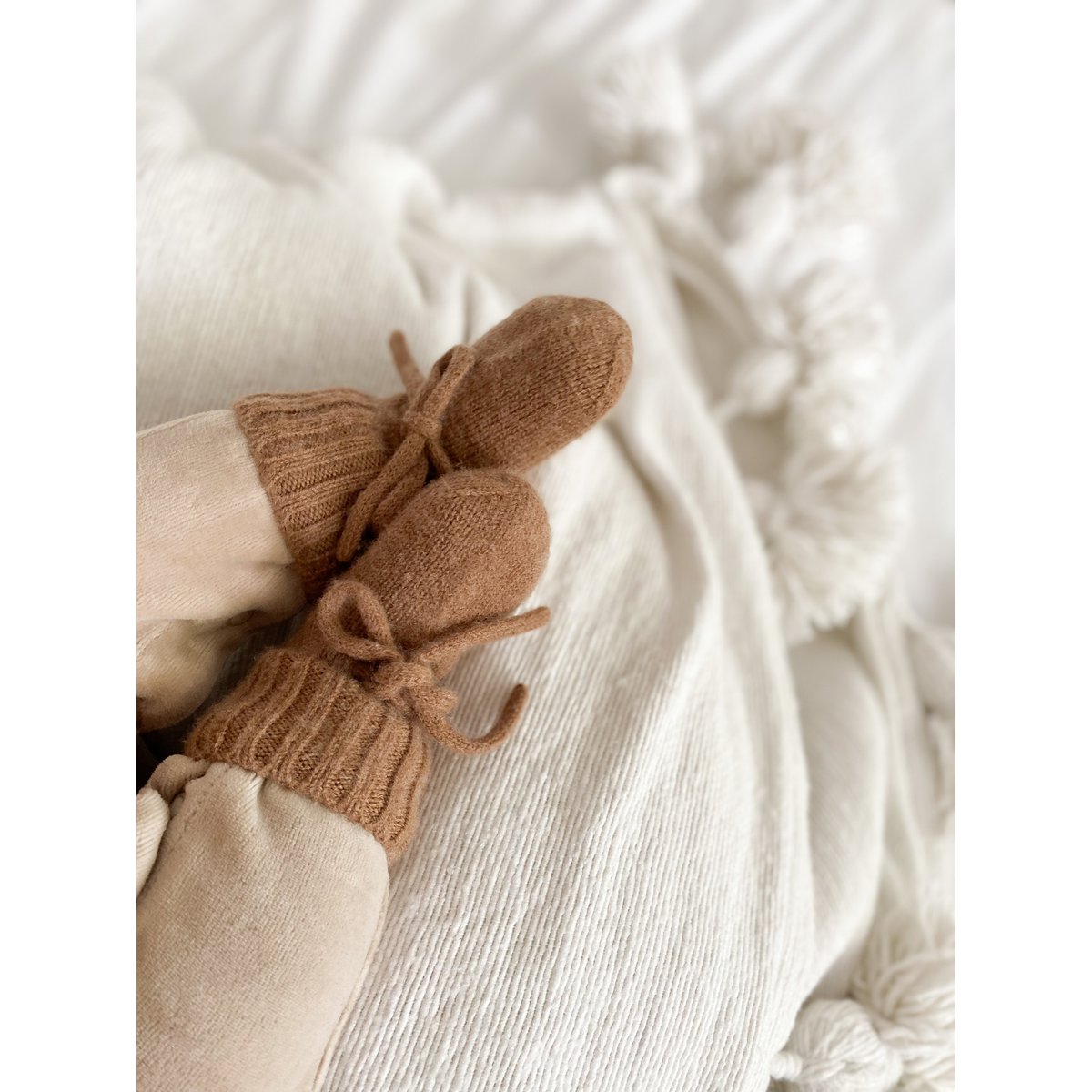 Merino wol bootie slofjes brown