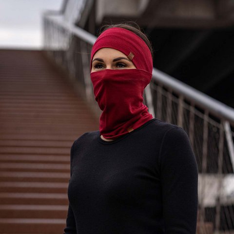 Women's Headband and Gaiter Set Royal Cherry
