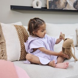 Bath poncho terry cloth Wavy Soft Lavender 1-3 years