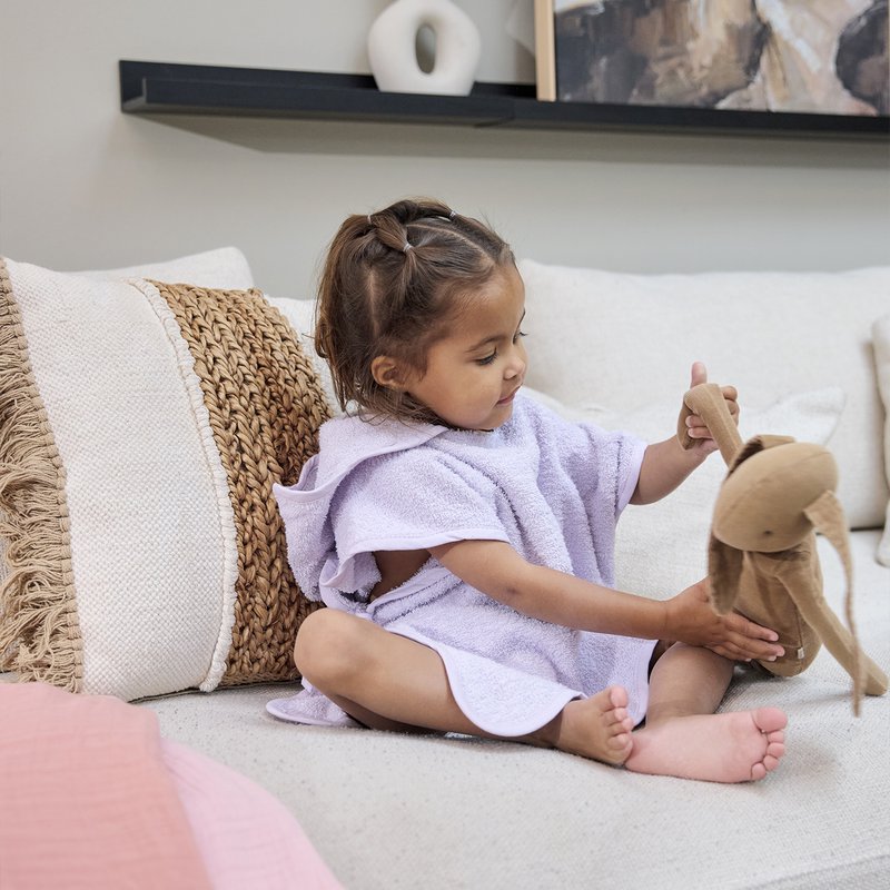 Bath poncho terry cloth Wavy Soft Lavender 1-3 years