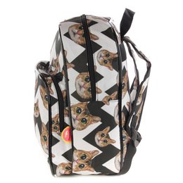 Backpack Cat black and white chevron (Black & White Cat)