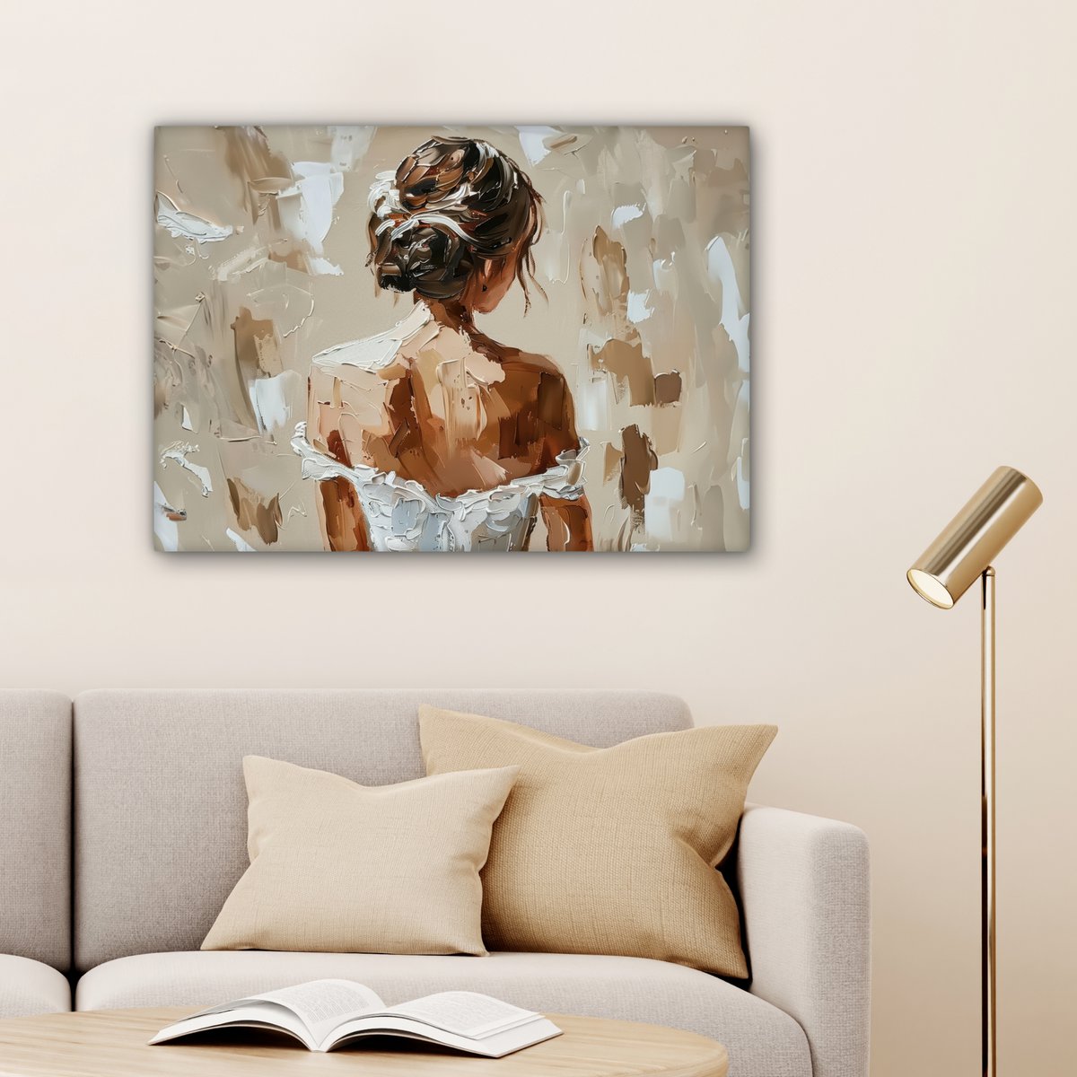Leinwand Malerei - Wanddekoration - Grün - modern - Zusammenfassung - Gold
