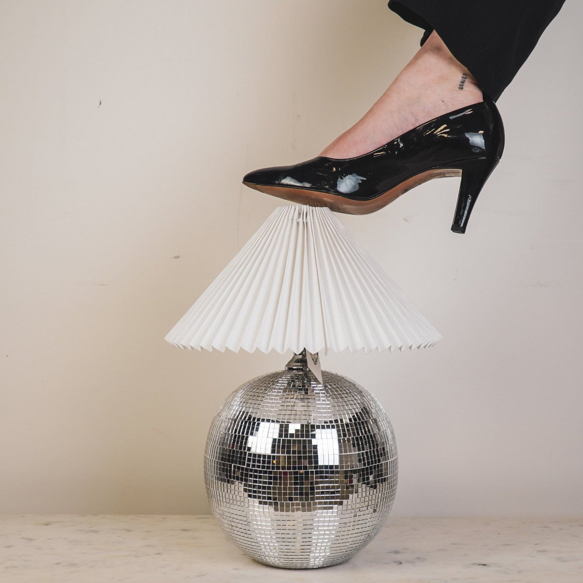 Lamp - Discobal - Glas - Zilver - 20x20x20cm