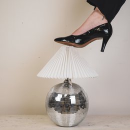 Lamp - Discobal - Glas - Zilver - 20x20x20cm