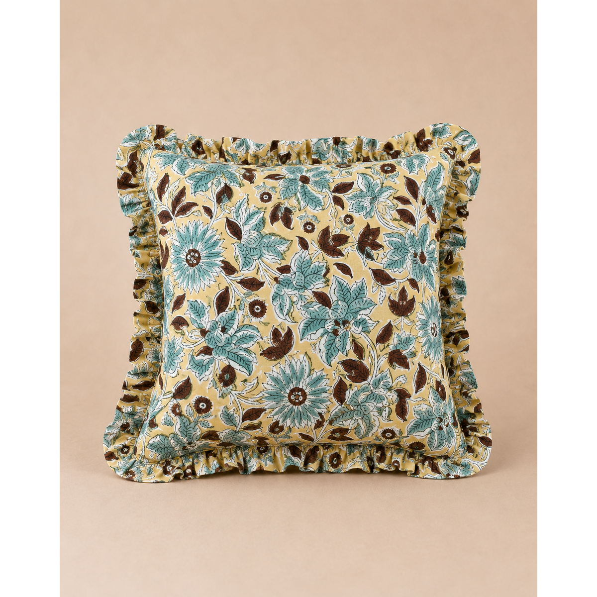 Aqua Blossom Square CUSHION