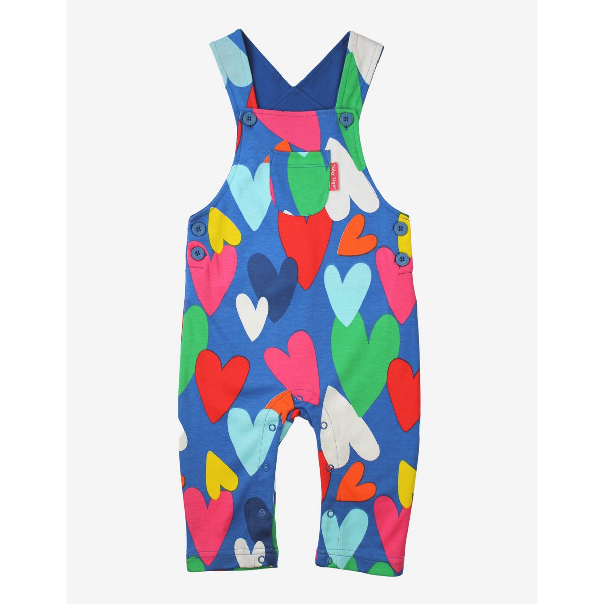 Bio-Baumwoll Kinder Latzhose mit Herz-Druck