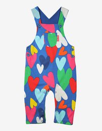 Bio-Baumwoll Kinder Latzhose mit Herz-Druck