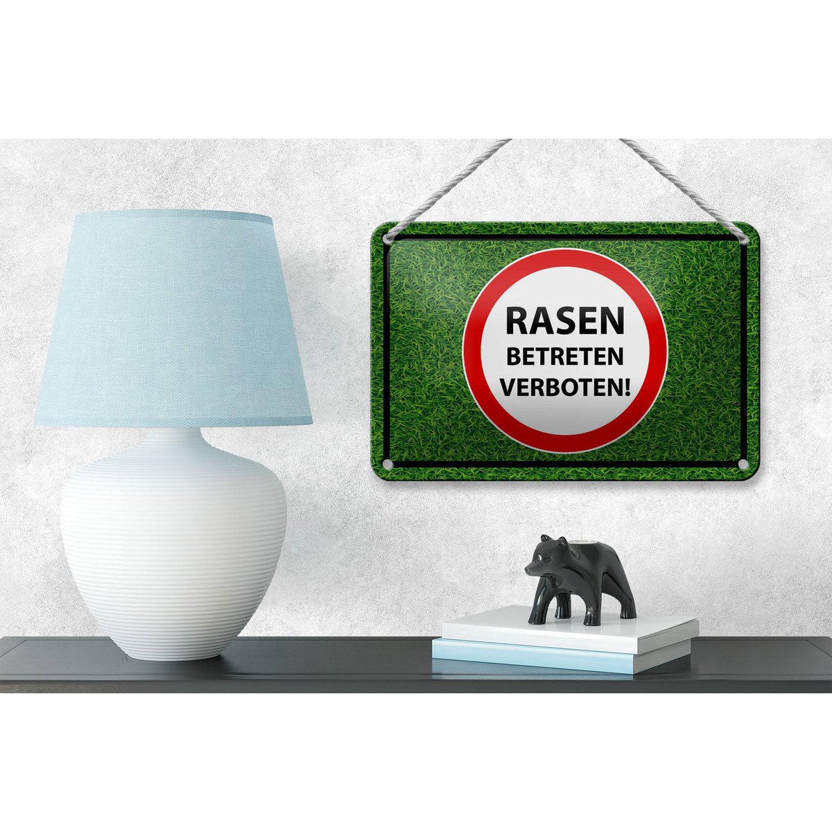 Tin Sign Notice 18x12cm Lawn No Trespassing Decoration