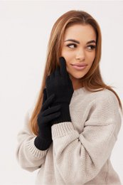 3-piece set (hat + scarf + gloves) 100% merino wool BLACK