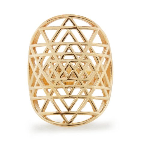 Sri Yantra Ring aus 925er Silber oder Gelbgold