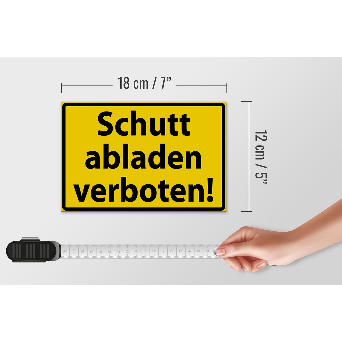 Tin sign warning sign 18x12cm dumping rubble forbidden decoration
