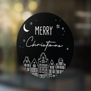 Sticker merry christmas houses