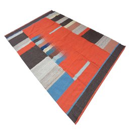 Modern Carmine Pink Kilim Rug