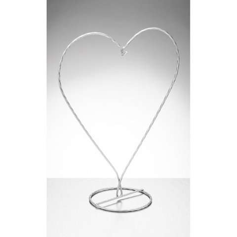 Hartvormige displaystandaard - zilver
