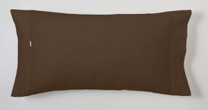 ESTELIA - Chocolate combed cotton pillowcase - 45x110 cm - 100% cotton - 200 threads. Weight: 125