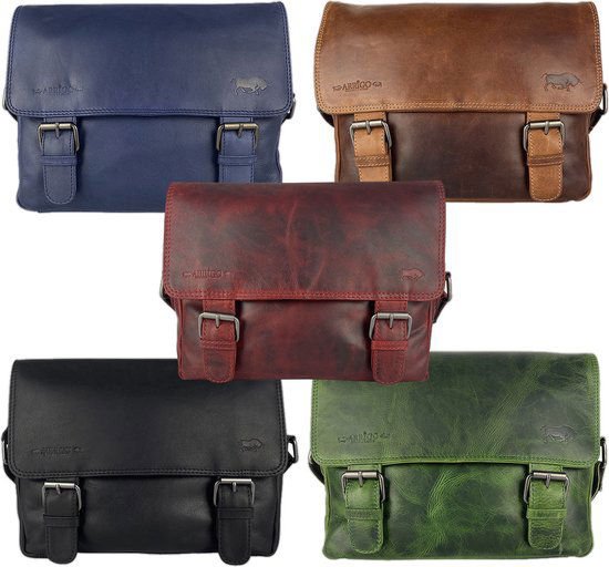 Damer skuldertaske - cognac læder messenger taske / crossbody taske