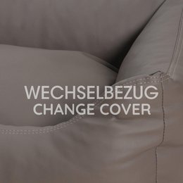 Wechselbezug Hundebett Box Bett Saddle Kunstleder taupe