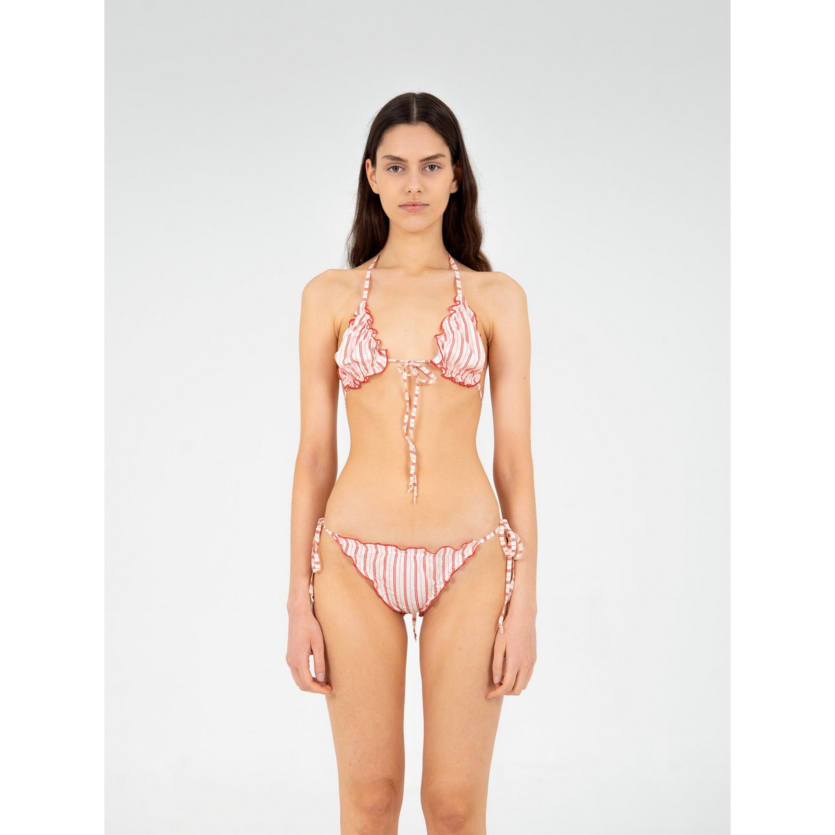 Haut de bikini froncé rayé Alchemist