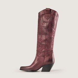 Bottes texanes bordeaux brossées Nabiki