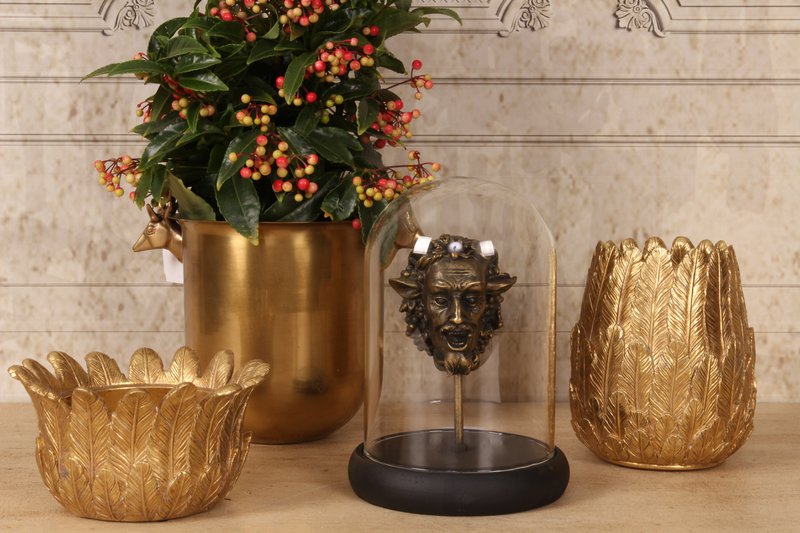 Federvase 15 cm – Gold – Harz