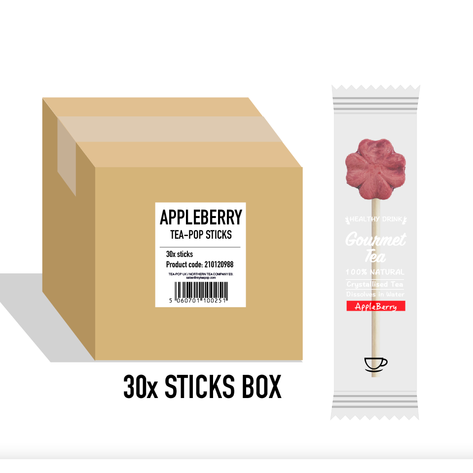 30 bastoncini di tea-pop di AppleBerry Tea (senza confezione e vassoi)