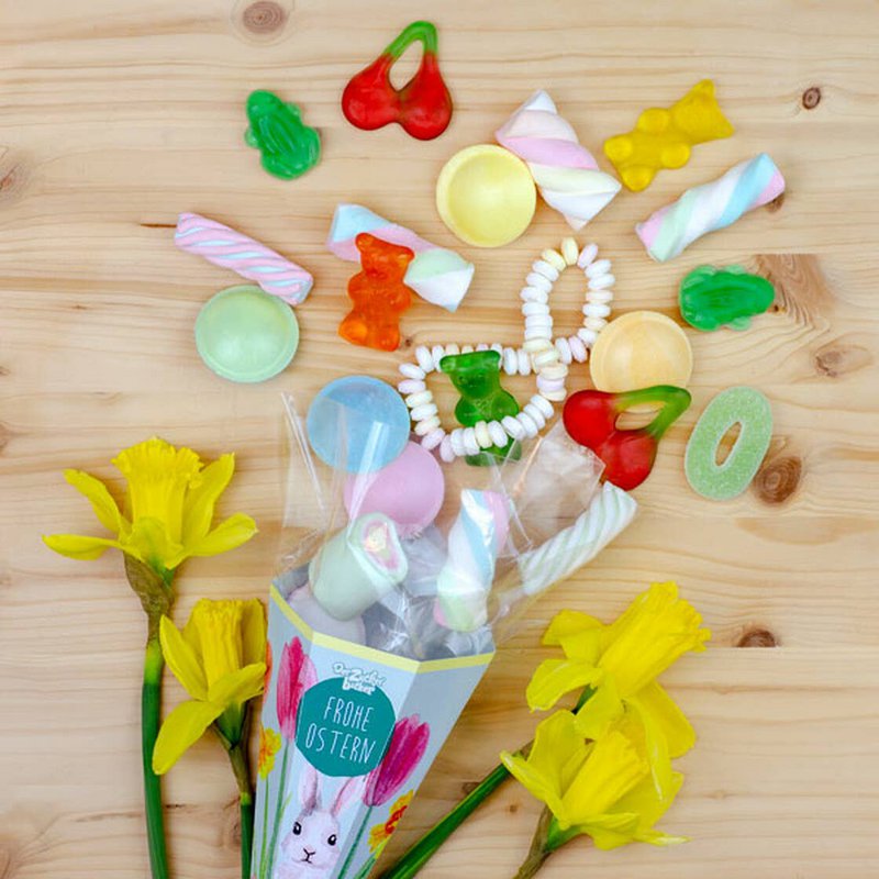 Cono di zucchero Buona Pasqua Mix di caramelle colorate