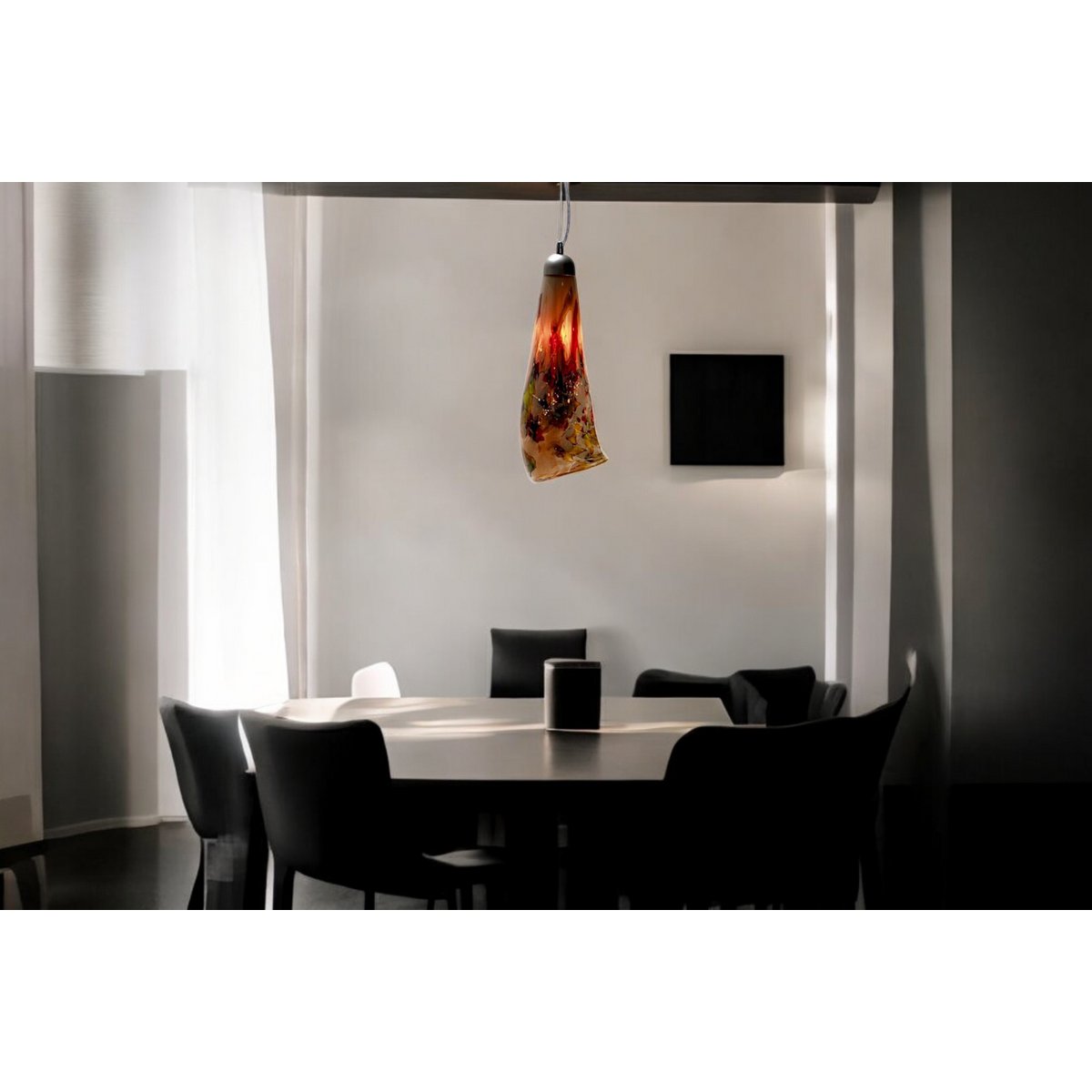 Hanglamp Linea Multicolor Lang | Glass Pendant | Design Hanglamp