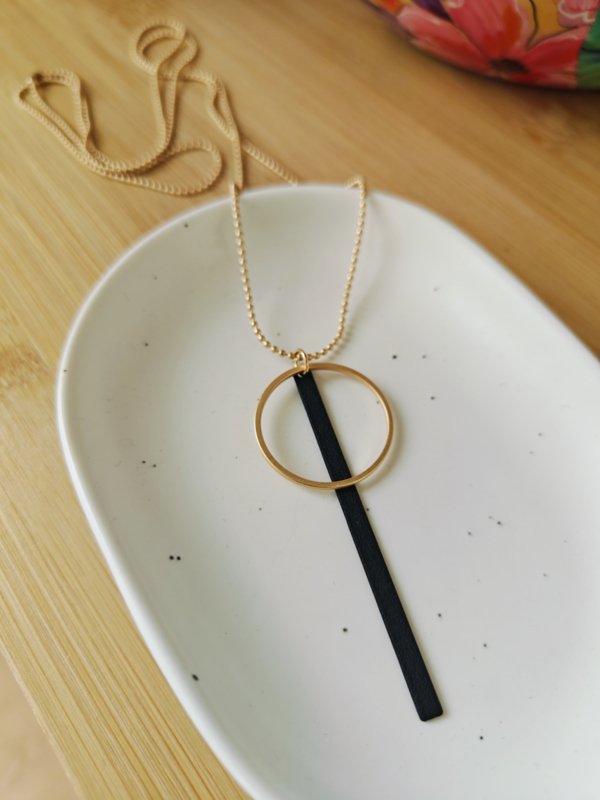 Halskette Paulette (Gold - Schwarz)