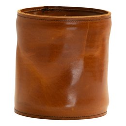 Vase læder L cognac