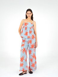 Magician Floral Print Blue Top