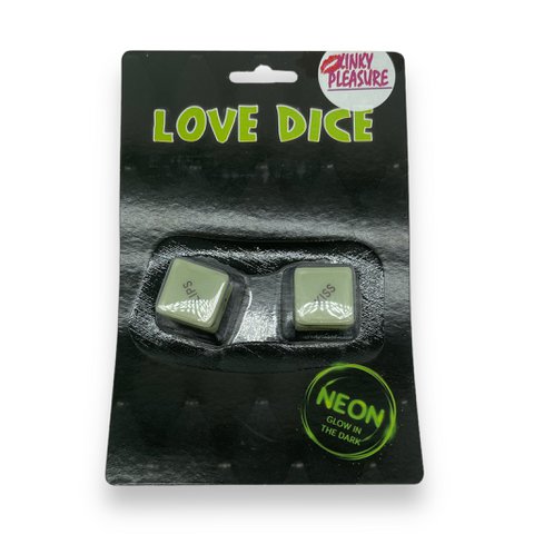 Kinky Pleasure - OB019 - Sek dobbelstenen met tekst - 2 stks op blister - Glow in the Dark