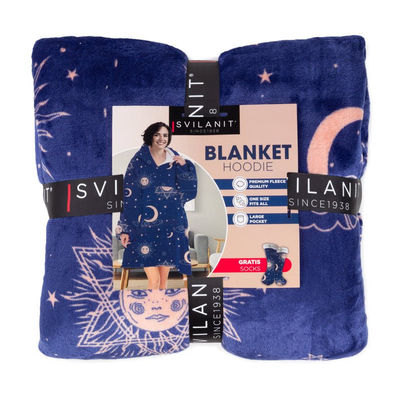 Vitapur - Hoodie blanket + socks - Carrol Blue