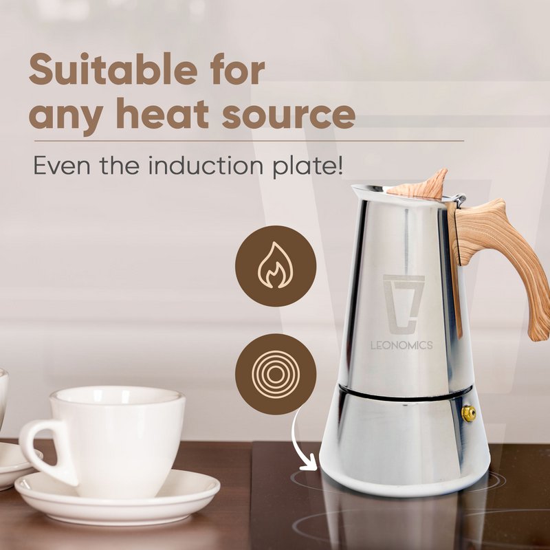 Pot à moka en acier inoxydable 300 ml