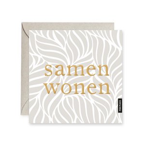 Wenskaart Samenwonen | Goudfolie
