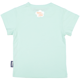 Short-sleeved children's t-shirt, organic cotton, blue, Pink Flamingo