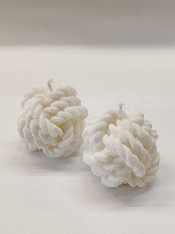 Set of 2 rope candles | rapeseed wax