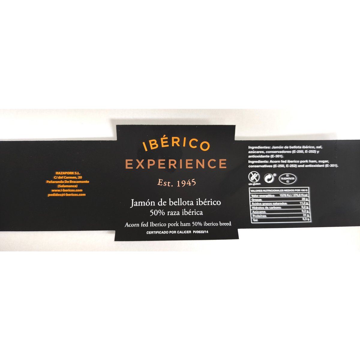 Jamón de bellota 50% ibérico (8-8.5kg)