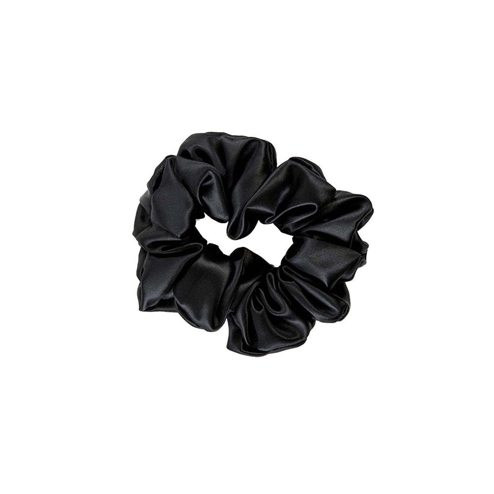 Jedwabna Scrunchie w rozmiarze L, czarna